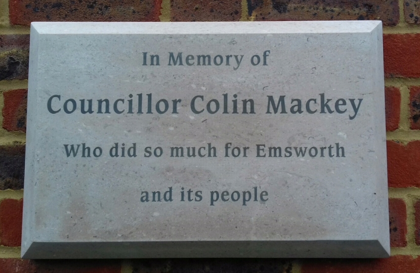 New Plaque dedicated to the late Councillor Colin Mackey 